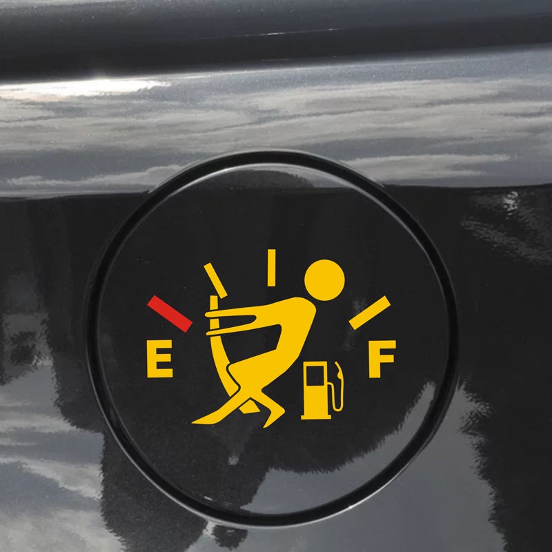 Funny Car Fuel Tank Sticker Gas Consumption Car Stickers Decal Fuel