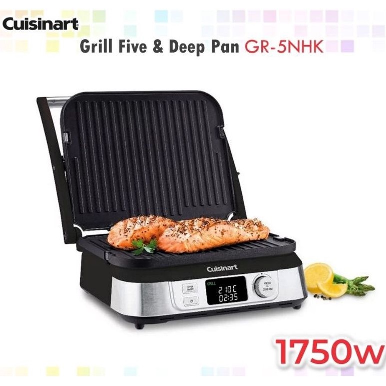 CUISINART Healthy Digital Griddler Grill Five and Deep Pan GR5NHK
