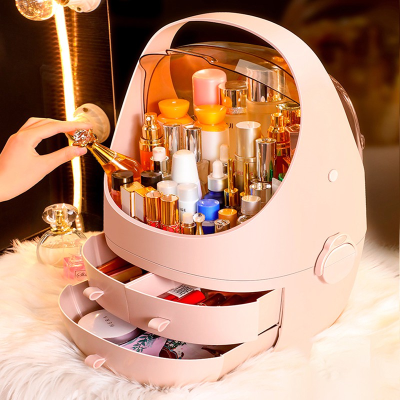 Cosmetic Storage Box Lady Portable Makeup Box Drawer Tiktok Crystal ...