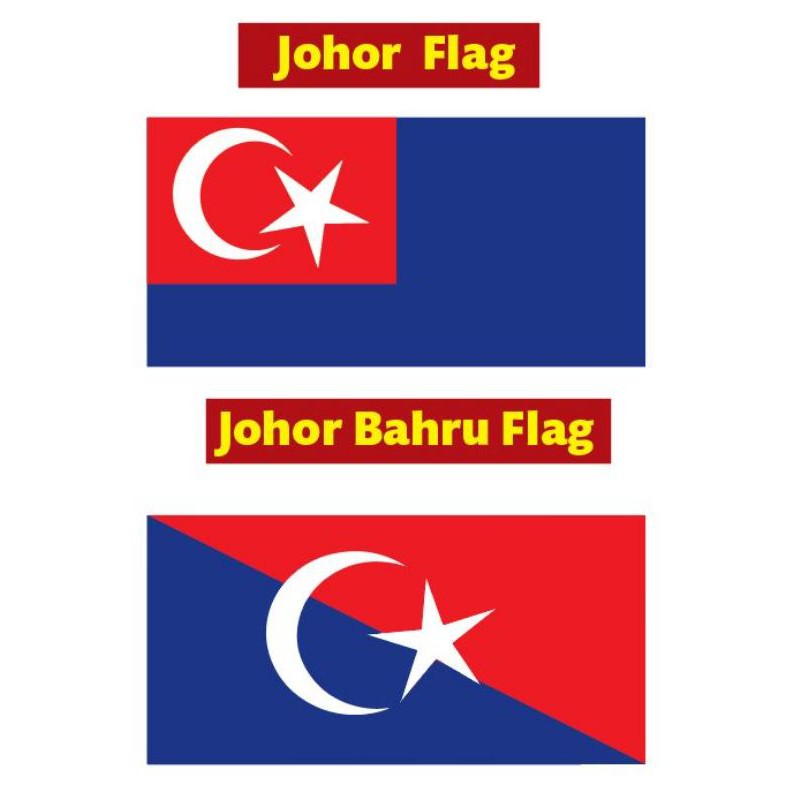 2x4 ft, 3x6 ft Bendera Banner Negeri Johor&Daerah Johor Bahru/Johor Bahru&Johor Banner Flag(one
