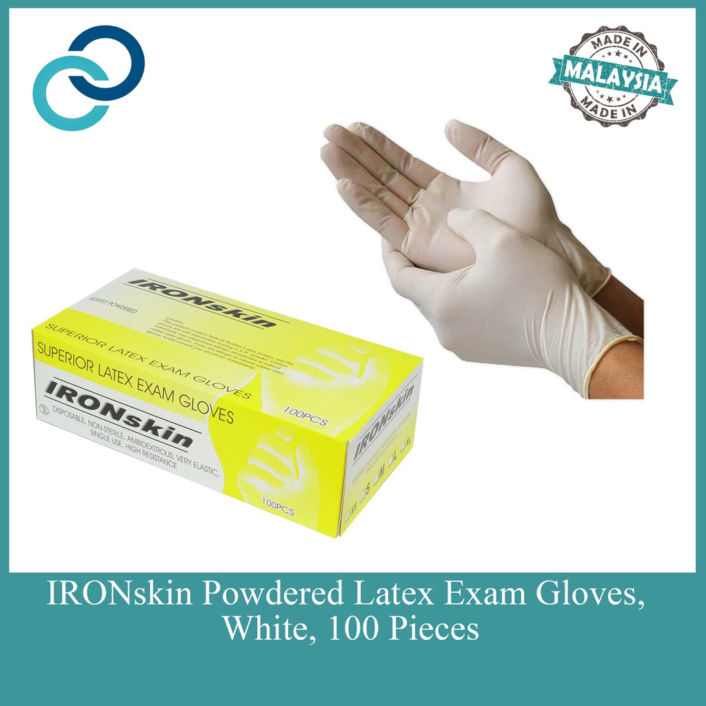 powdered medical gloves