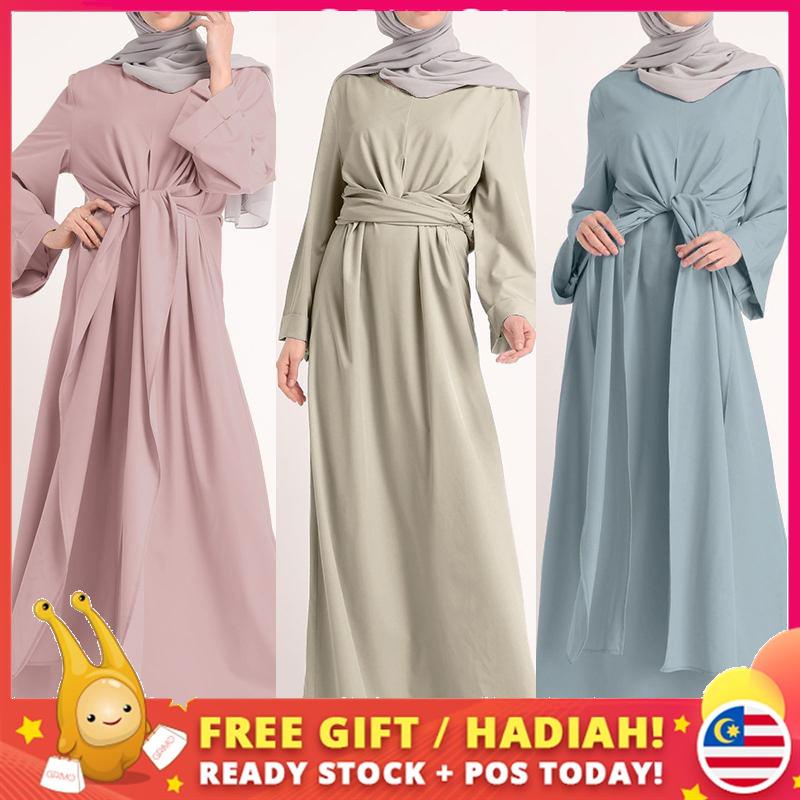 ∈◑Pepolopo【Ready Stock】 Wcd003_Yanitza Muslim Dresses Eid Mubarak Kaftan Dubai Abaya Fashion Hijab Dress Muslimah Islam