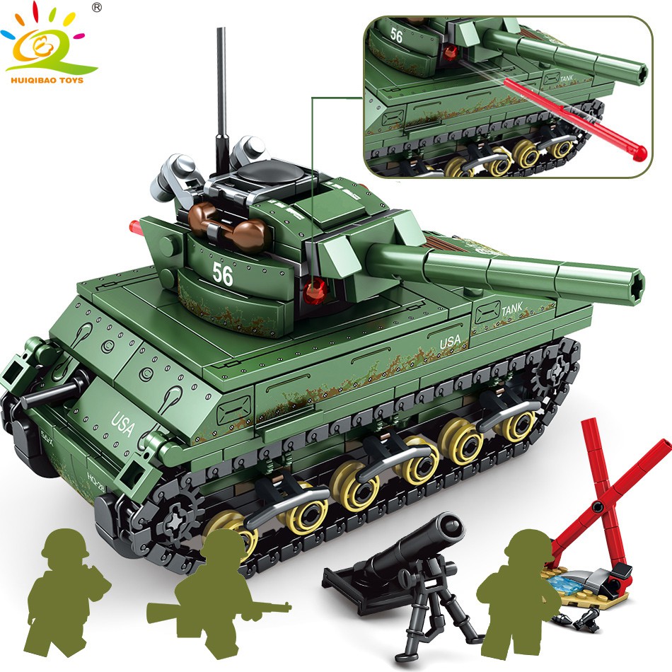 For 437pcs Military Usa M4 Tank Building Blocks Boys Army Ww2 Vehicle Soldiers Weapons Bricks Shopee Malaysia - ww2 us army 1940s soldiers roblox