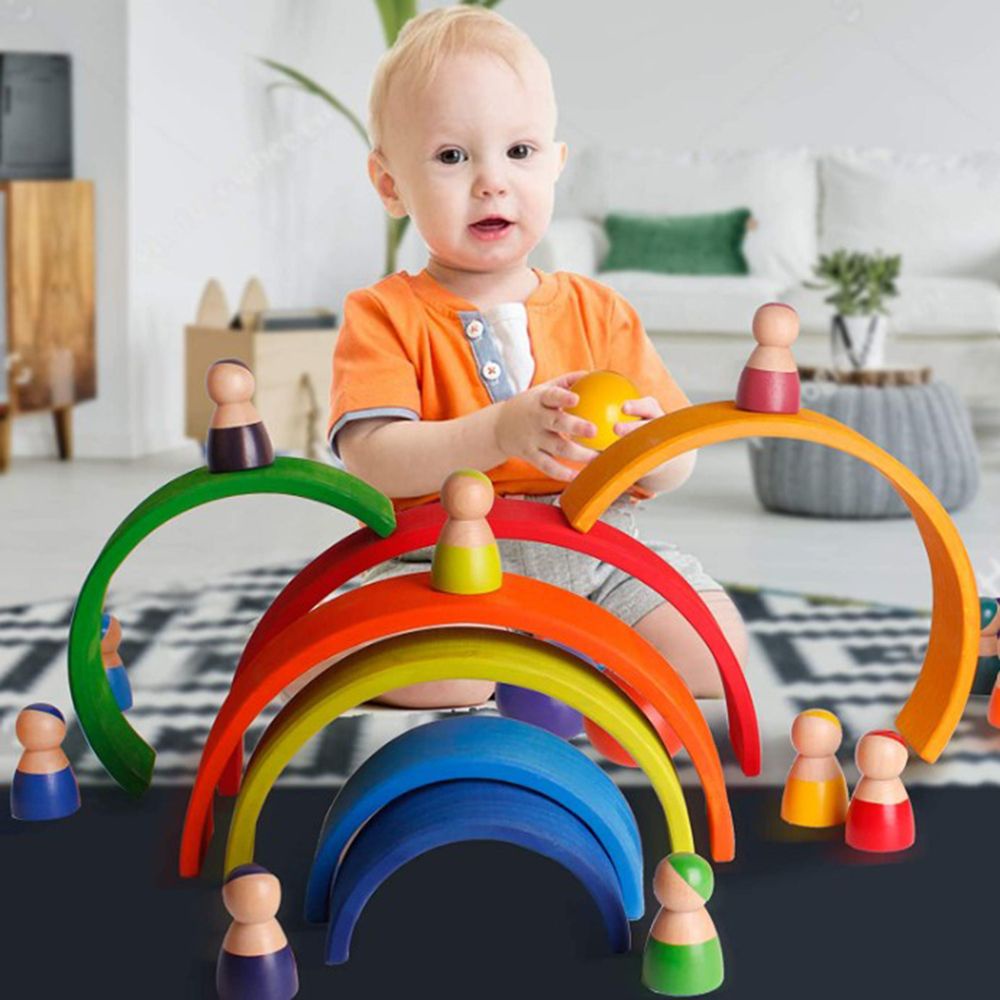 Montessori Rainbow Stacker 12pcs Shopee Malaysia