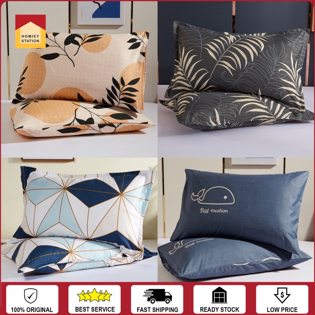 Premium Cotton 100% Sarung Bantal Tidur Cadar Bedsheet Pillowcase Sarung Bantal Kepala Selesa Pillow Cover