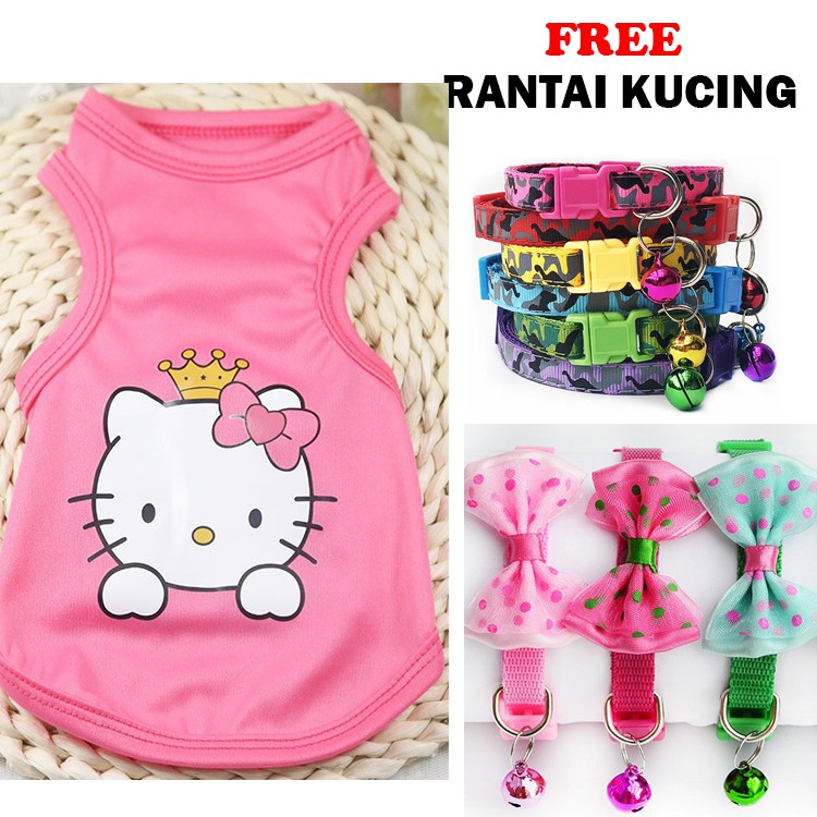  Baju  Kucing FREE RANTAI hello  kitty  cat cloth Shopee 