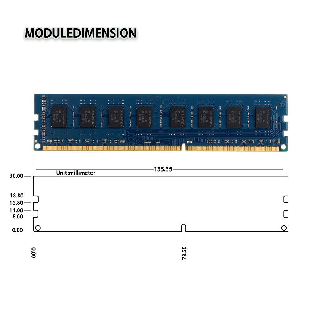 SK Hynix 4GB 2Rx8 PC3-10600U DDR3 1333MHz 240PIN Desktop Memory RAM DIMM Intel