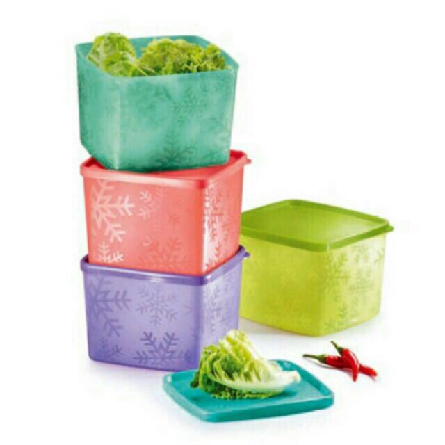 Tupperware Snowflake Square Round 400ml / 800ml / 600ml / 1.3L