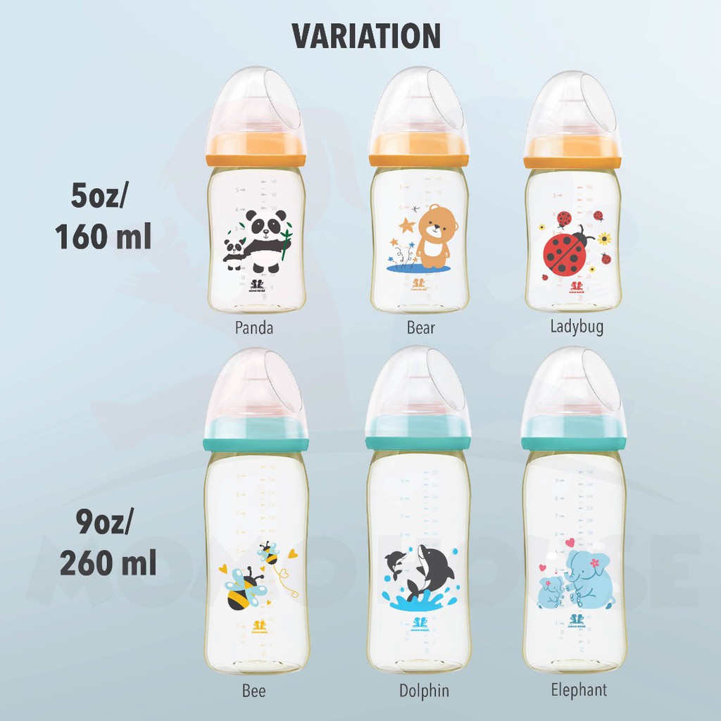 Botol SUSU Bayi MOMO HOUSE PPSU Nursing Bottle Milk Bottle Wide Neck Milk Bottle PPSU Bottle Botol Susu Puting Wide Neck