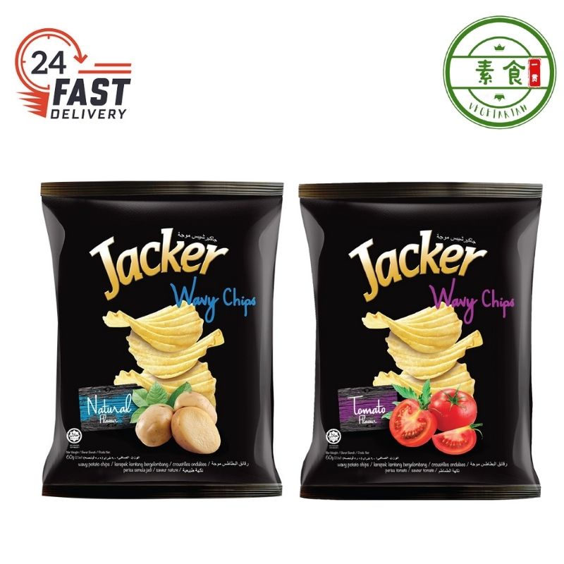 Jacker Potato Chips Natural / Tomato ( 60g) Shopee Malaysia