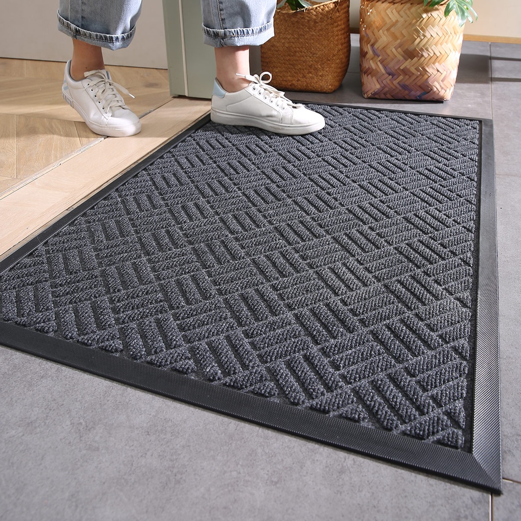 Door Mat Entrance Outdoor Durable Natural Rubber Anti Slip Floor Mat Front Door Mat Heavy Duty