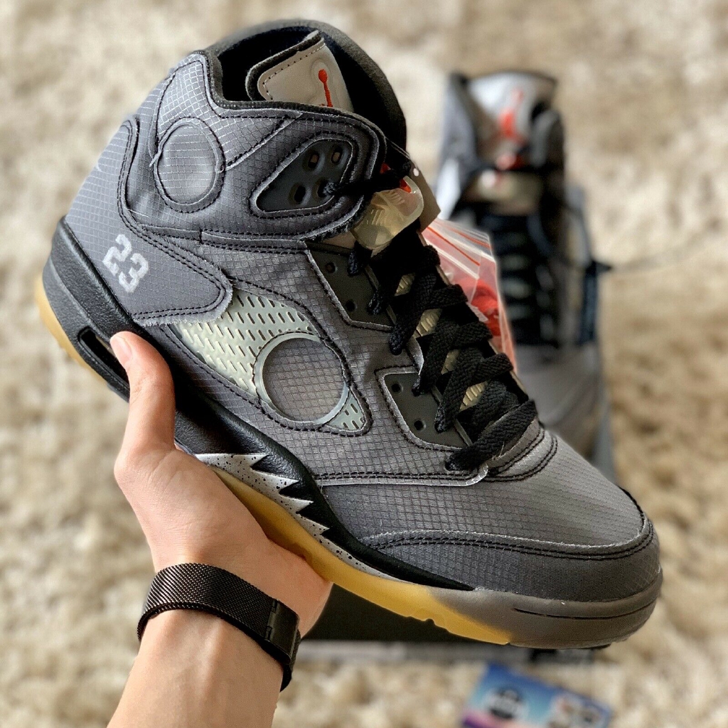 jordan retro 5 off white black