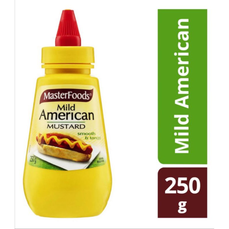 MasterFoods Mild American Mustard Sauce, Smooth & Tangy 250g Shopee