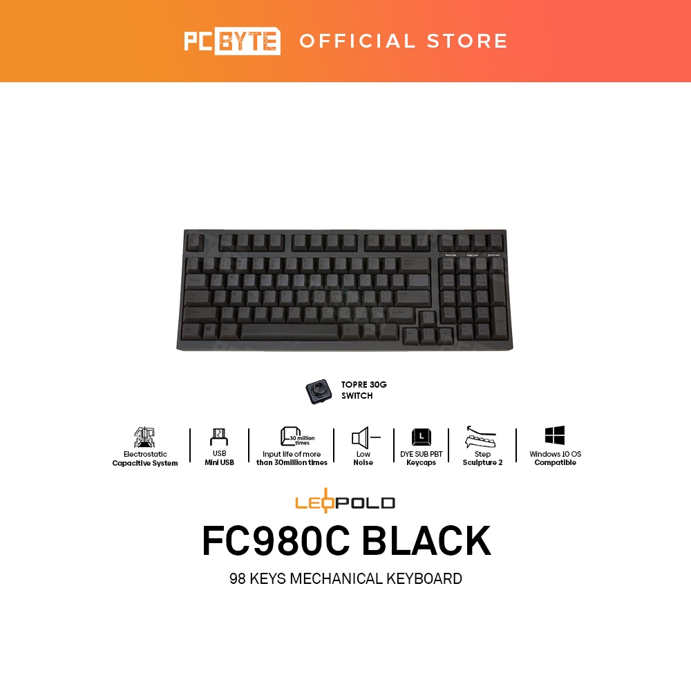 Leopold FC980C Topre 30g Switch Mechanical Keyboard - Black | Shopee ...