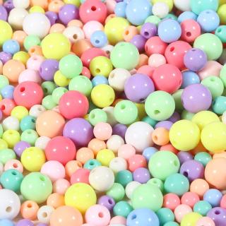 4mm-12mm Candy Color Acrylic Round Ball Spacer Beads For Jewelry Making DIY Jewelry Accessories For Handicrafts
