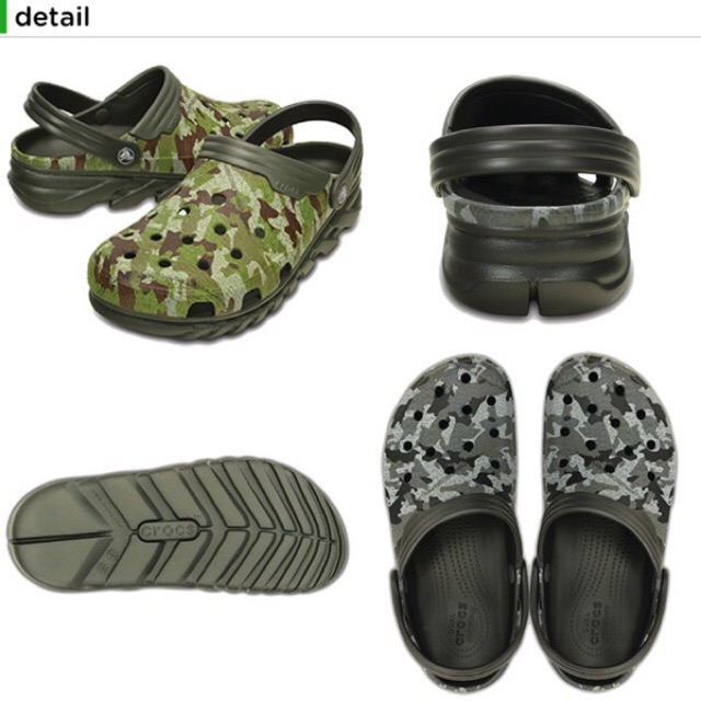 crocs duet max camo clog