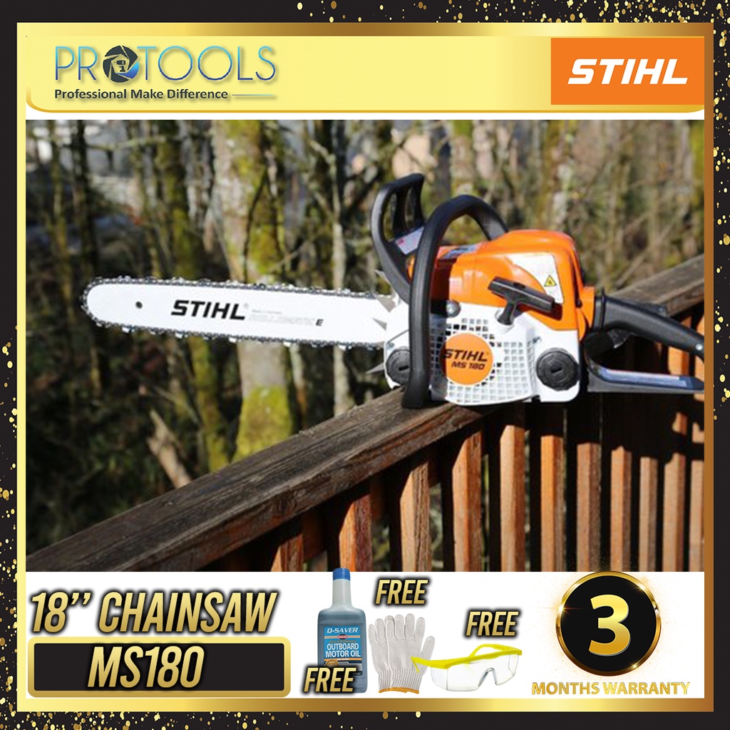 Stihl 16 18 Ms180 With Guide Bar Chain Saw Chainsaw 100 Guarantee Original Stihl 3 Month Warranty Shopee Malaysia