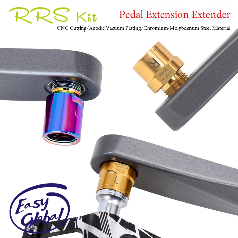 RRSKIT Bicycle Pedal Axle Extender Steel Pedal Axle Extenders 16mm/20mm