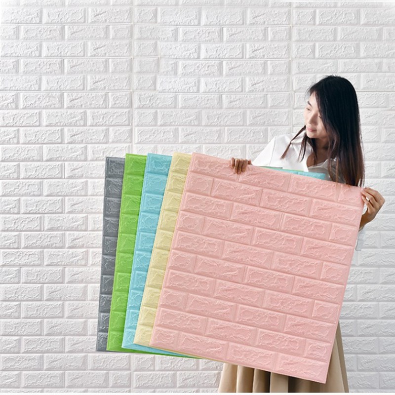 Self Adhensive 3D sticker Brick Foam Waterproof Wallpaper wall paper adhesive wall decor wallpaper design for bedroom