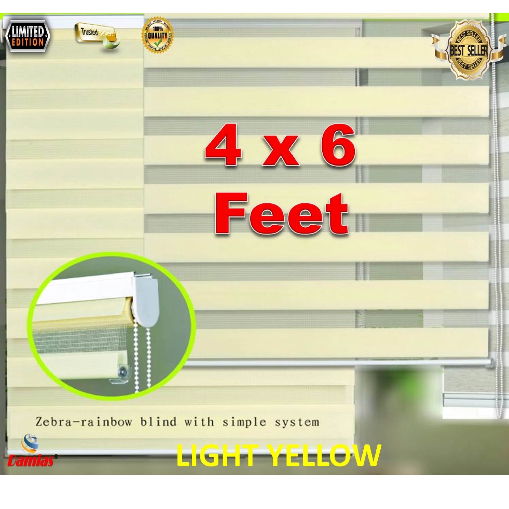 Curtain Roller Blind / Tirai Tingkap Privasi [4 X 6 Feet] Multicolored [Zebra Blind] Shopee