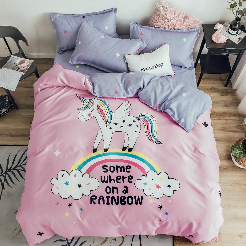rainbow girls bedding