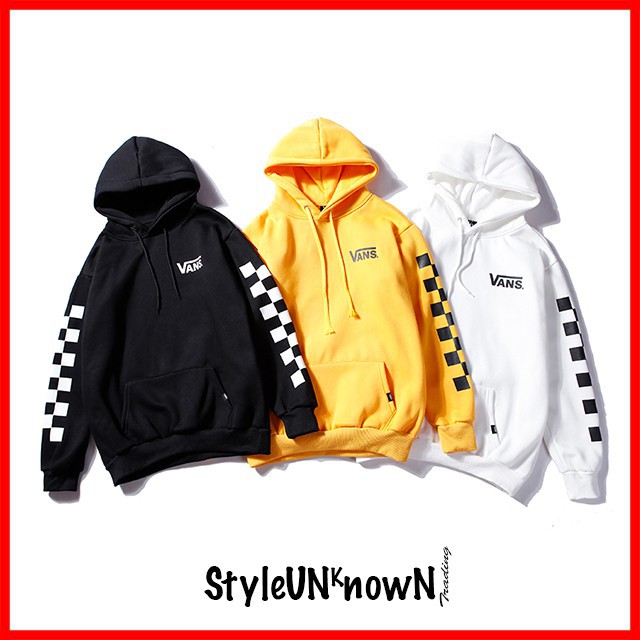 vans black checkerboard hoodie