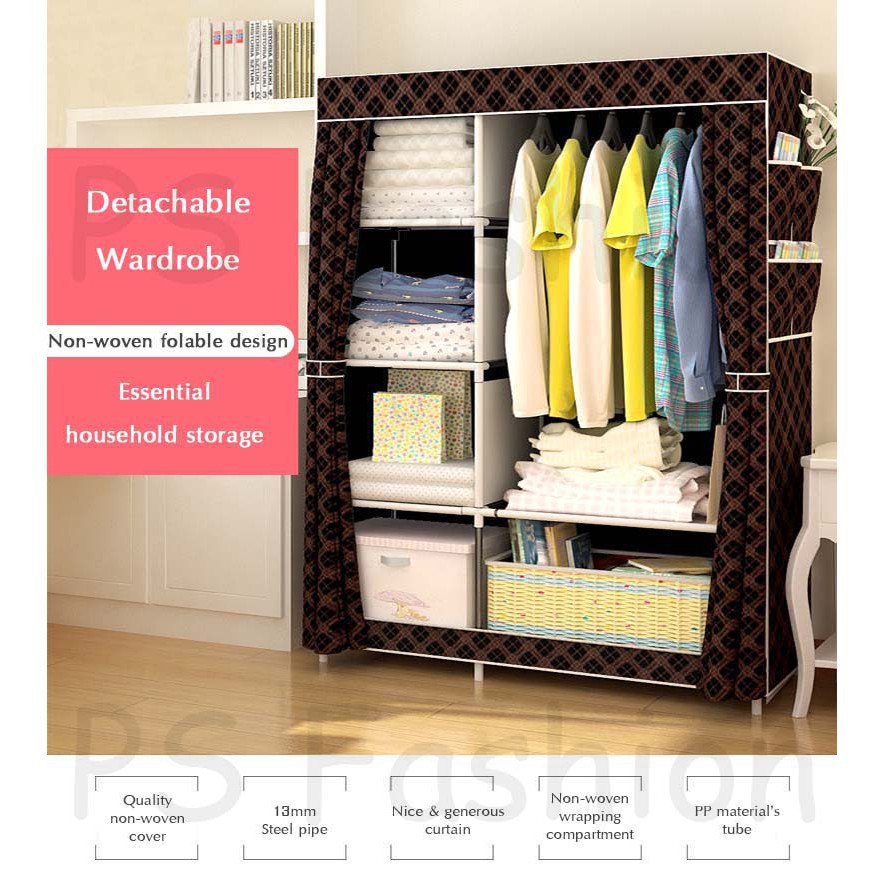 Diy Multifunction Wardrobe Clothes Storage Almari Five Zarry