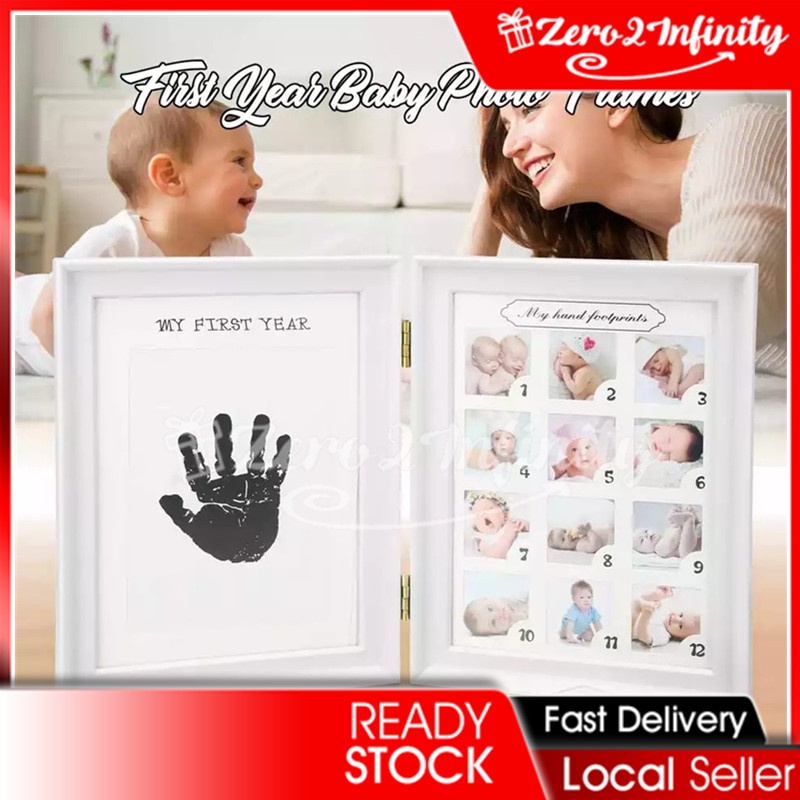 【Z2I】Newborn baby keepsakes Ornaments 12 Picture Photo Frame with Craft ink Pad