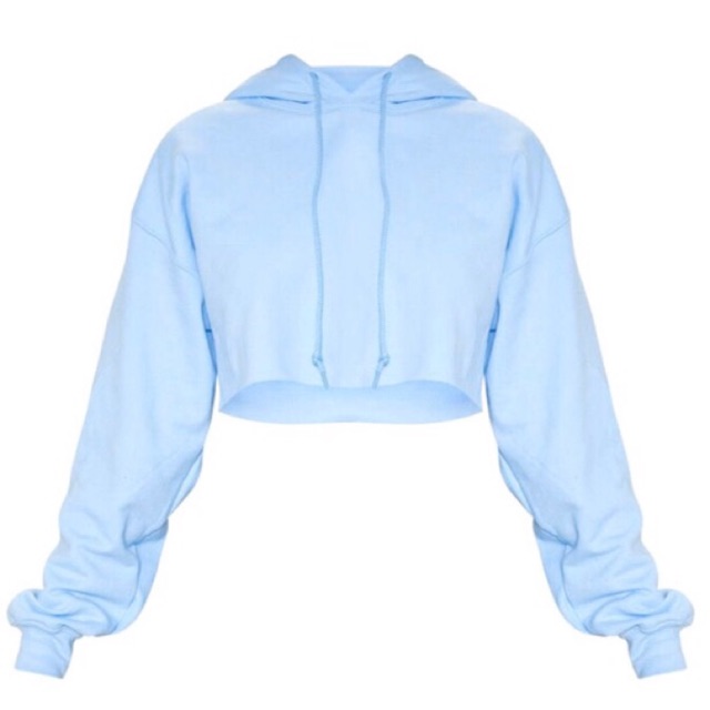 baby blue crop hoodie