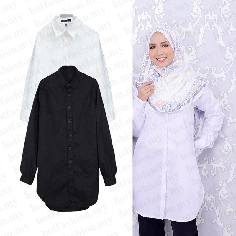 S-5XL Kemeja Wanita Muslimah Office Work Blouse Formal ...