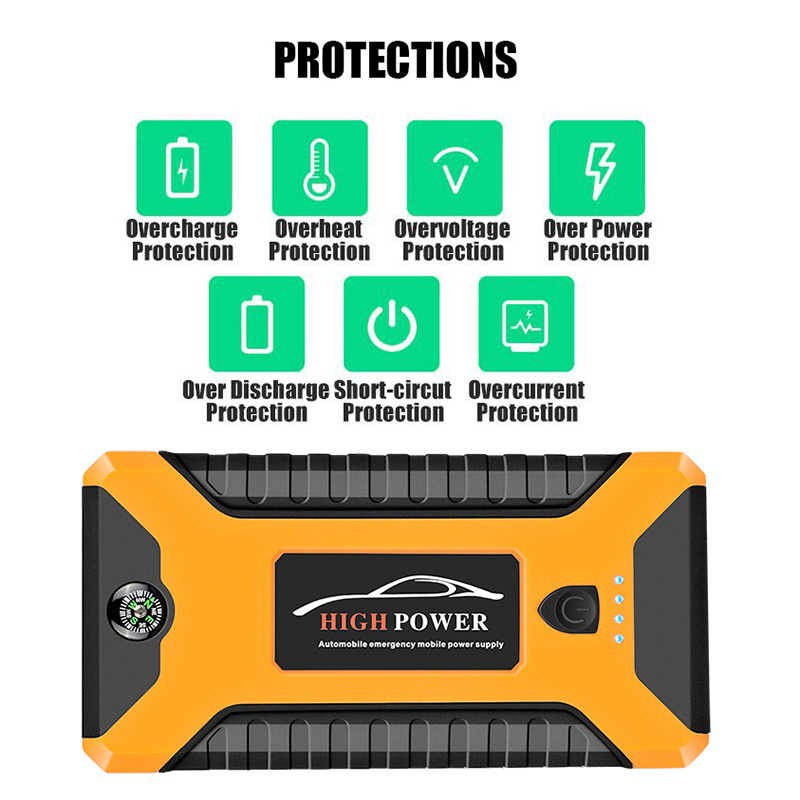 ?CHERRY?99800mAh 12V Jumper Powerbank Car Jumper Power Bank Jumper Kereta With Pump Car Stater