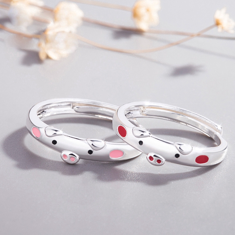 Silver Plated Piglet Open Ring Adjustable Animal Design_voghion.com