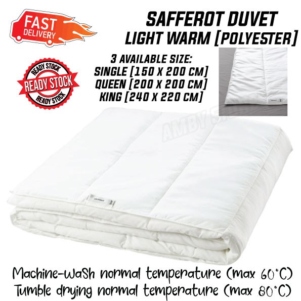 Ikea Safferot Duvet Light Warm Single, King Size Bedding In Cm Ikea