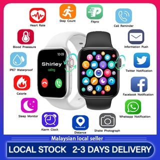 [Local Stock] Smart Watch Heart Rate Blood Pressure Blood Oxygen Health Measurement Bluetooth Phone Waterproof Watch