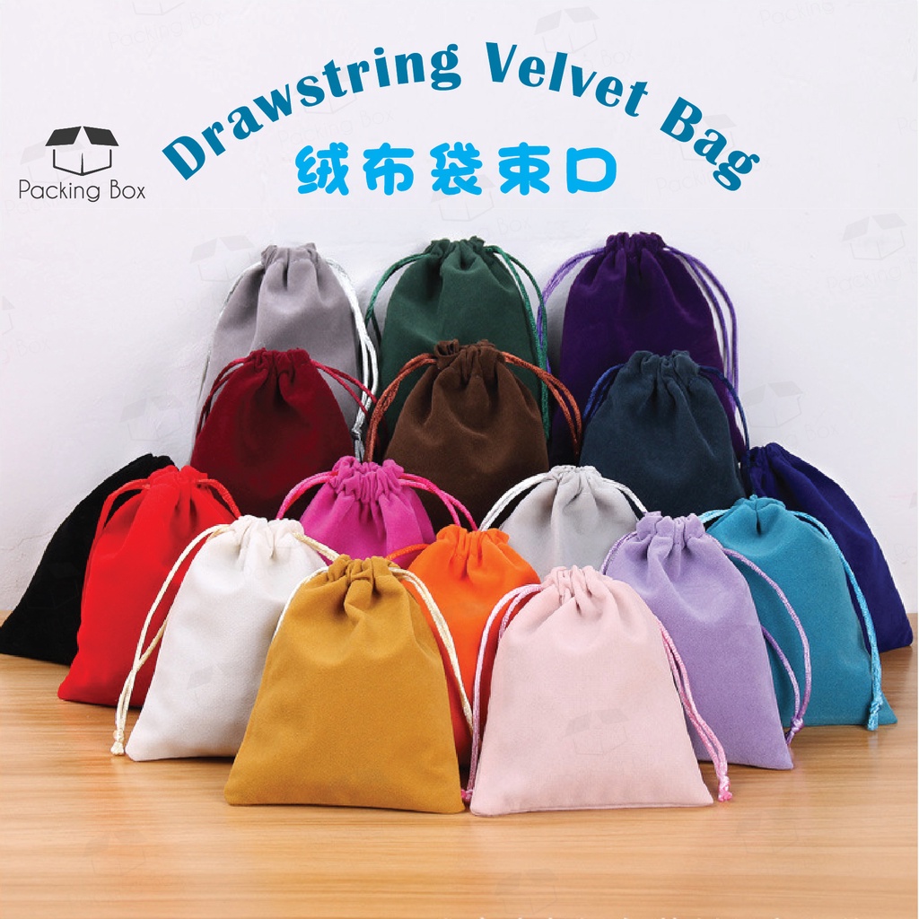 Drawstring Velvet Bag Jewellery Bag Ornaments Lucky Storage Beam Mouth Small Cloth Packaging Pouch Pendulum Bag Gift
