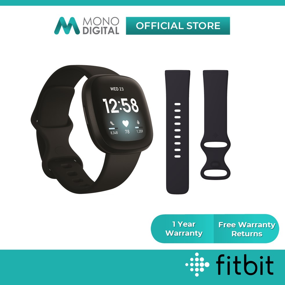 Fitbit Versa 3 Smart Watch Fitness Heart Rate Tracker Waterproof Smartwatch + Built-in GPS