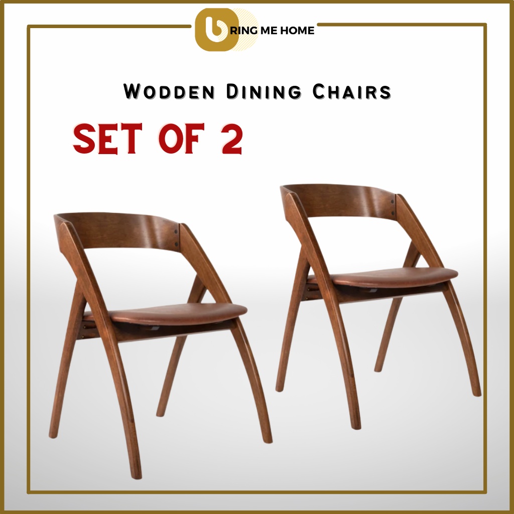 [SET OF 2] AMIRA Solid Wood Dining Chair Office Chair Kerusi Makan