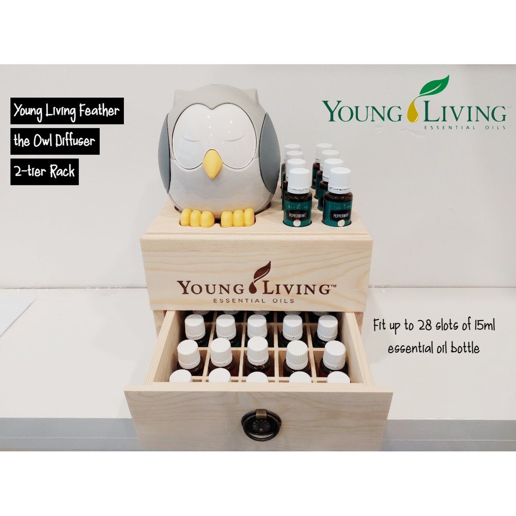 Young Living Owl Diffuser Display Rack, Double Layer Storage, Drawer Rack, 2 layer, 2 tier rack