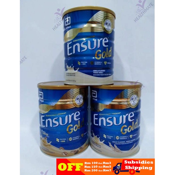 Abbott Ensure Gold Wheat / Vanilla / Coffee Flavored (850 g) Shopee