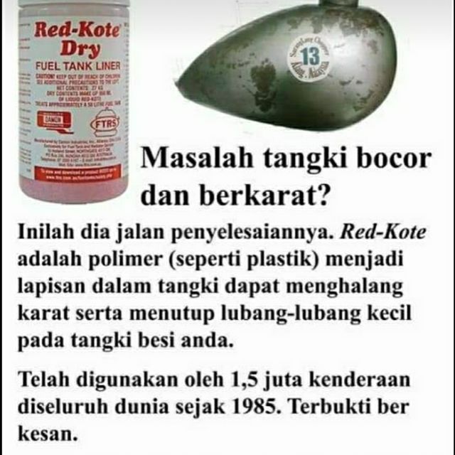 Red kote fuel tank liner 200 ml 300ml 500ml Shopee Malaysia