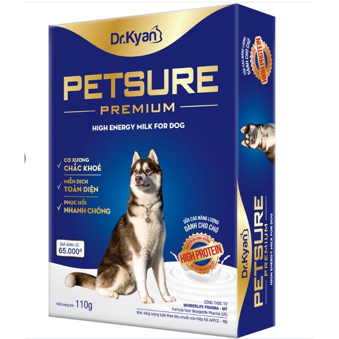 Pet Sure premium milk for dogs and cats, 110g paper box