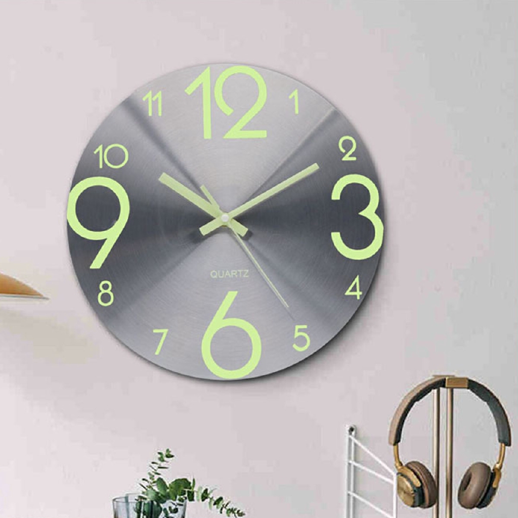 12 Inch Luminous Wall Clocks Night Lights Home Bedroom Decor Glow In