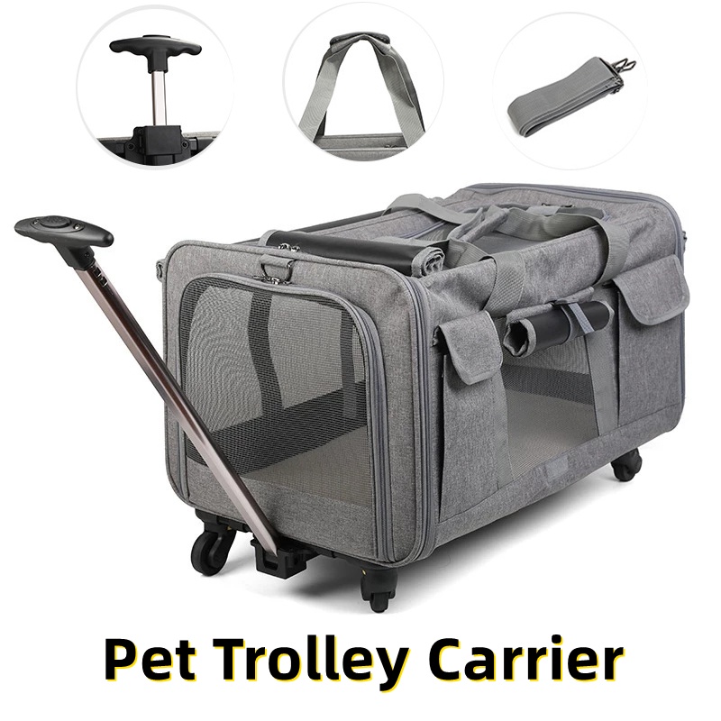 Extra large Pet Trolley Case Cat Carrier Travel Portable Detachable