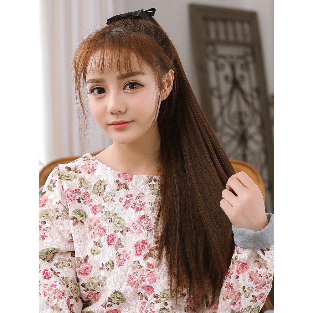 Wig Hair Female Long Hair Straight Hair Hanfu Fake Ponytail Strap