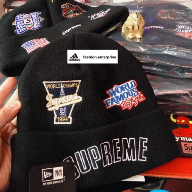 supreme new era championship beanie