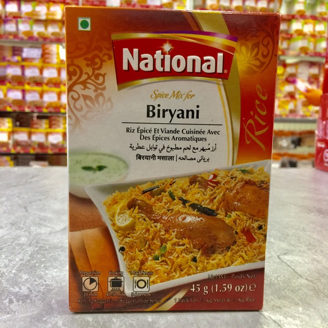 National Biryani 45gram Spice Mix Masala / Rempah Ratus Campuran Biryani Asli National Foods Pakistan