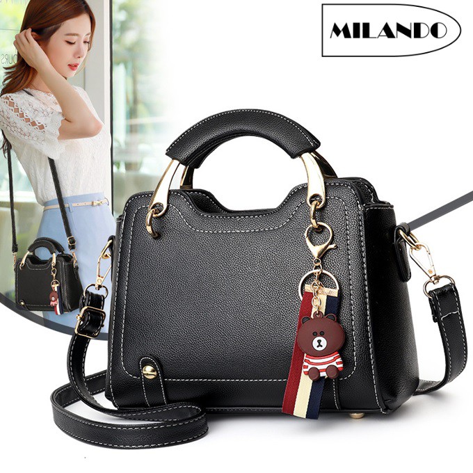 MILANDO Ladies Women PU Leather Handbag Tote Sling Bag Handbeg Beg Tangan Wanita (T 16)