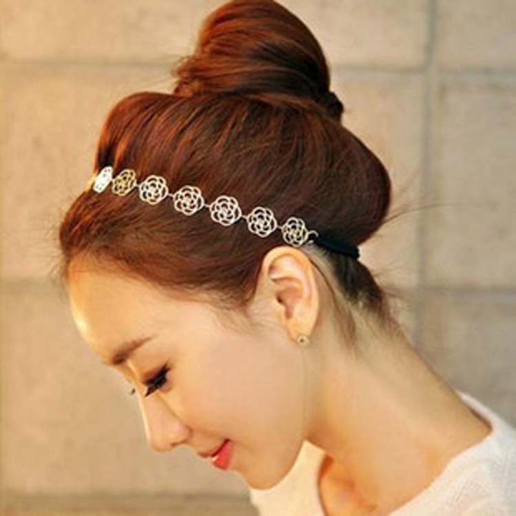 Korean Fashion Elegant Openwork Rose Hair Band Boutique Headband