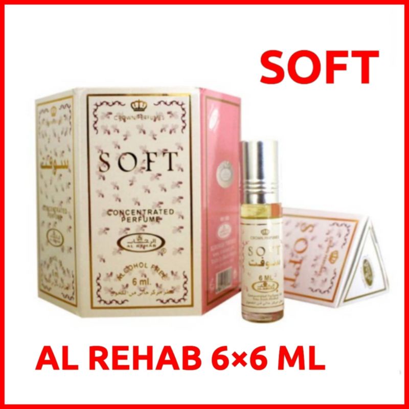 Soft Original Roll On Perfume - 6ml x 6 pcs (Box)-(Alcohol Free) By Al-Rehab