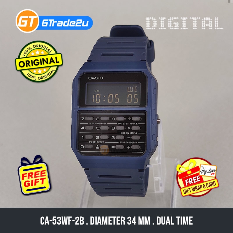 Original Stardard Men Ca 53wf 2b Ca53wf 2b Ca53wf2b Digital Calculator Mannish Watch Black Resin Band Shopee Malaysia